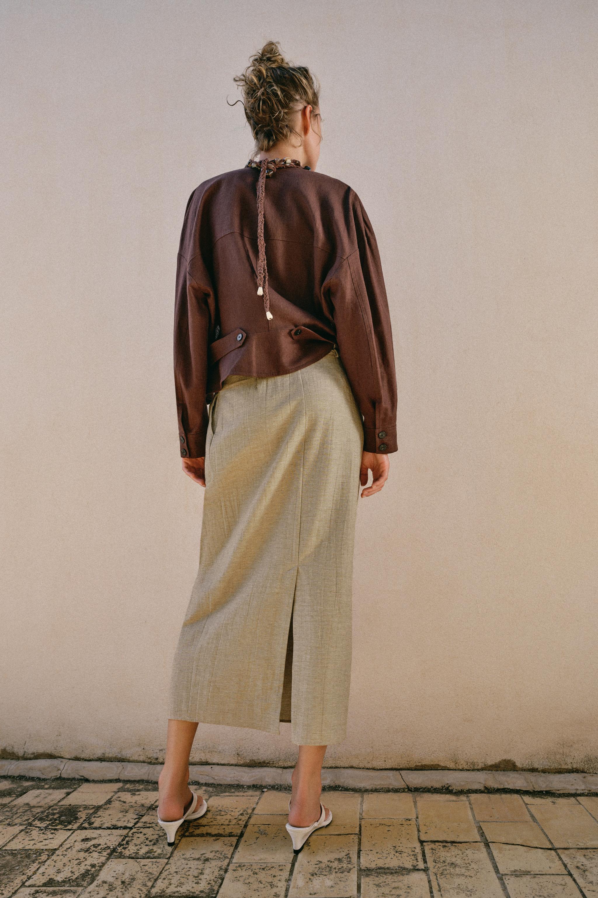 BELTED MIDI SKIRT